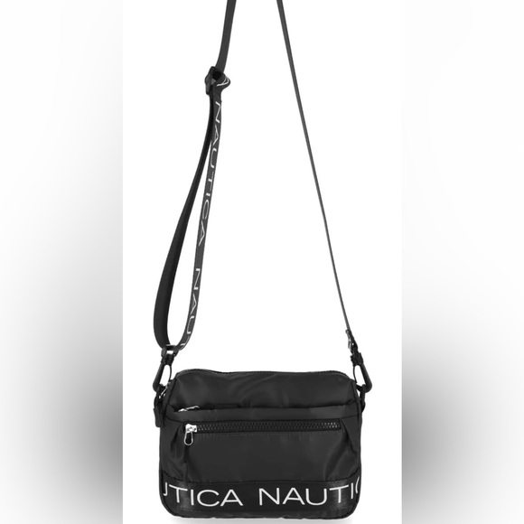 NWT Nautica Women’s Black Nylon Bean Bag Crossbody Bag - Picture 9 of 9